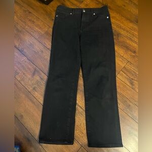 Express Women's Black high rise Straight-Leg Jeans, size 6